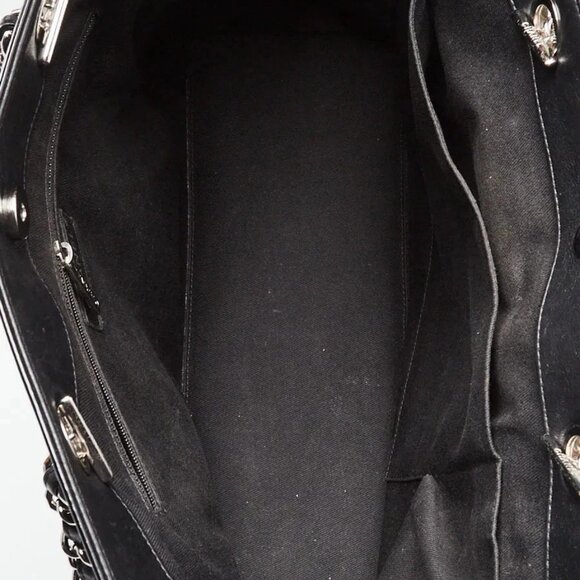 Chanel Black Quilted Patent Leather Front Pocket Large Tote Bag - Picture 10 of 11